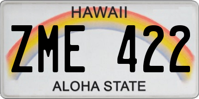 HI license plate ZME422