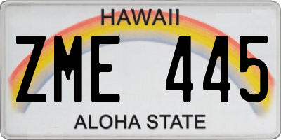 HI license plate ZME445