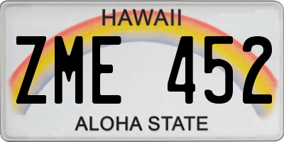 HI license plate ZME452