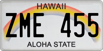 HI license plate ZME455