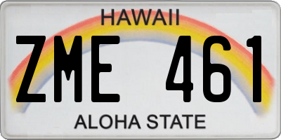 HI license plate ZME461