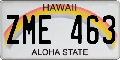 HI license plate ZME463