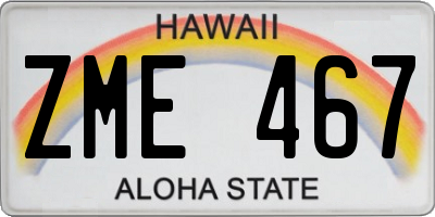 HI license plate ZME467