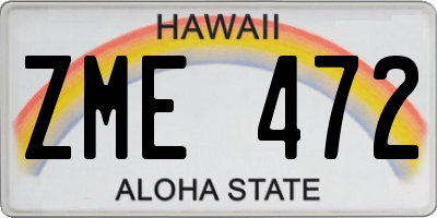 HI license plate ZME472