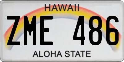 HI license plate ZME486