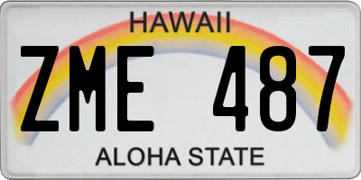 HI license plate ZME487