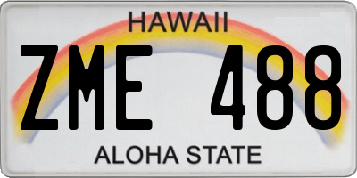 HI license plate ZME488