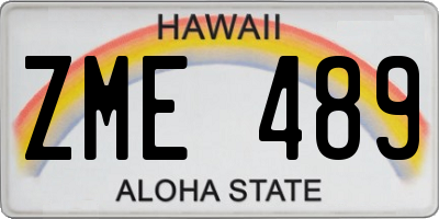 HI license plate ZME489