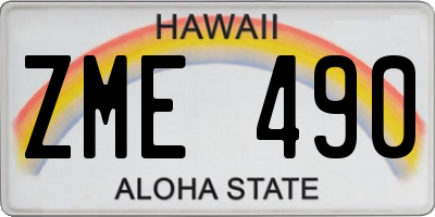 HI license plate ZME490