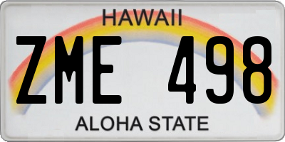 HI license plate ZME498