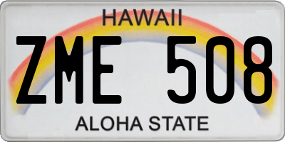 HI license plate ZME508
