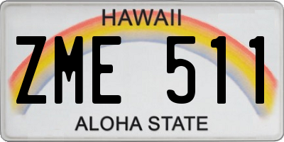 HI license plate ZME511
