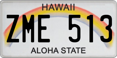 HI license plate ZME513
