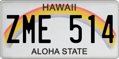 HI license plate ZME514