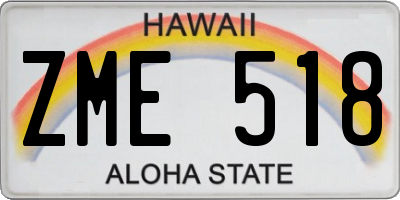 HI license plate ZME518