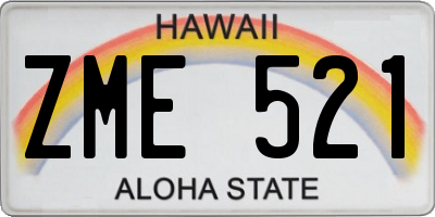 HI license plate ZME521