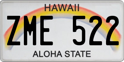 HI license plate ZME522