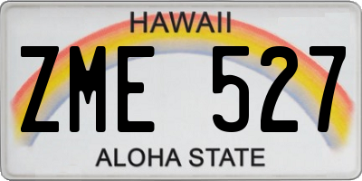 HI license plate ZME527