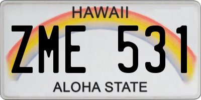 HI license plate ZME531