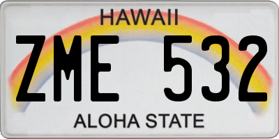 HI license plate ZME532