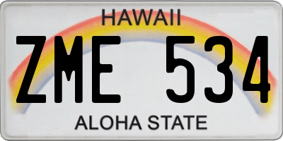 HI license plate ZME534