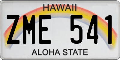 HI license plate ZME541