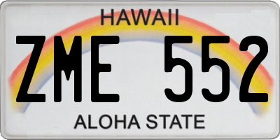 HI license plate ZME552