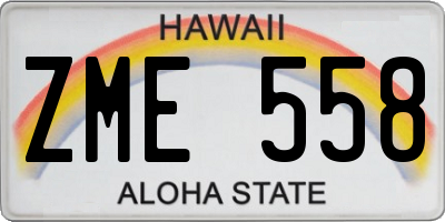 HI license plate ZME558