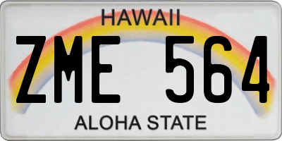 HI license plate ZME564