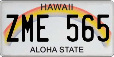 HI license plate ZME565