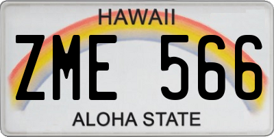 HI license plate ZME566
