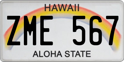 HI license plate ZME567
