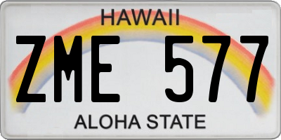 HI license plate ZME577
