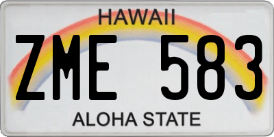 HI license plate ZME583