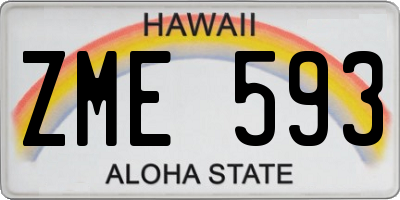 HI license plate ZME593