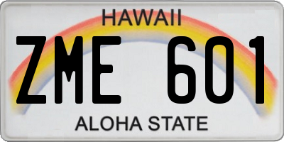 HI license plate ZME601