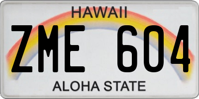 HI license plate ZME604