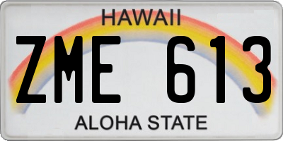 HI license plate ZME613