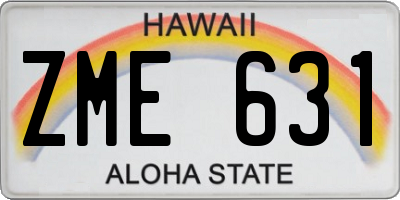 HI license plate ZME631