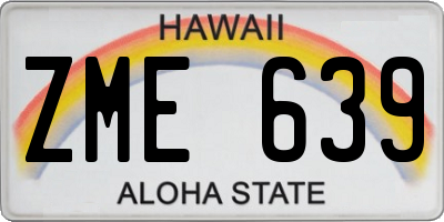 HI license plate ZME639