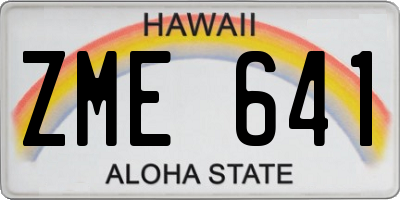 HI license plate ZME641