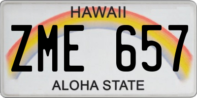 HI license plate ZME657