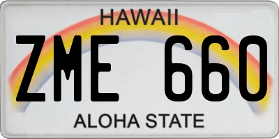 HI license plate ZME660