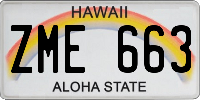 HI license plate ZME663
