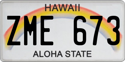 HI license plate ZME673
