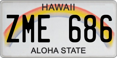 HI license plate ZME686
