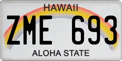 HI license plate ZME693