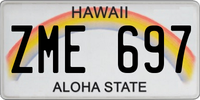 HI license plate ZME697