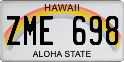 HI license plate ZME698