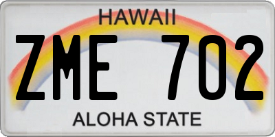 HI license plate ZME702